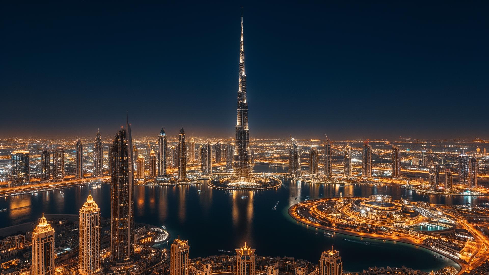 Dubai skyline at night